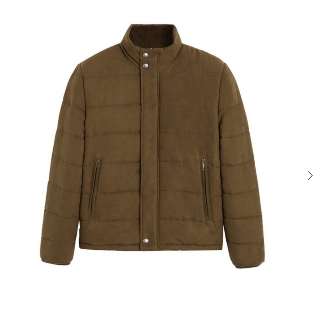 Quilted faux-suede anorak